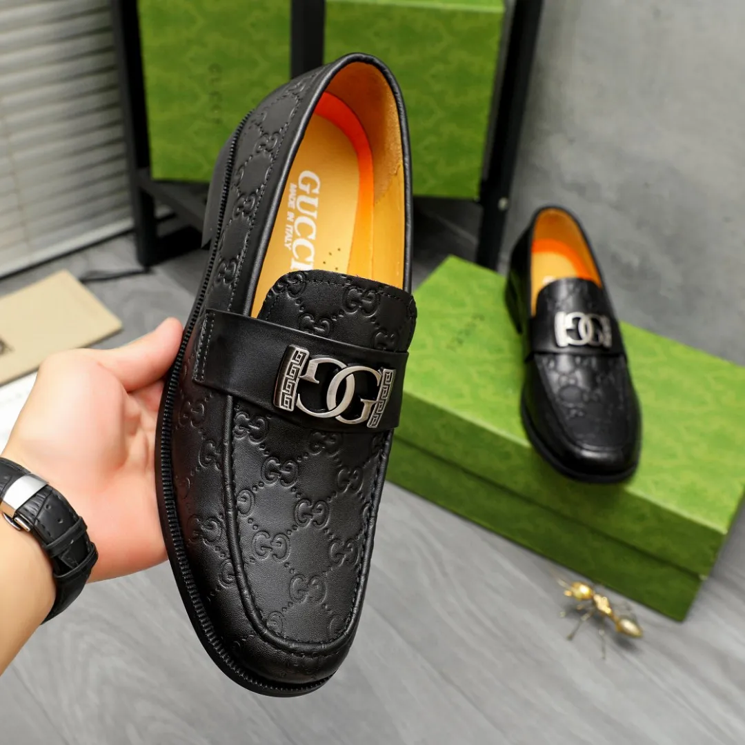 Men's shoes 💰480 Product trademark: GUCCI "Gucci" business slip-on leather shoes Regular size: 38-44 45 custom-made Product materials: Selected cowhide embossed upper, cowhide lining, rubber outsole